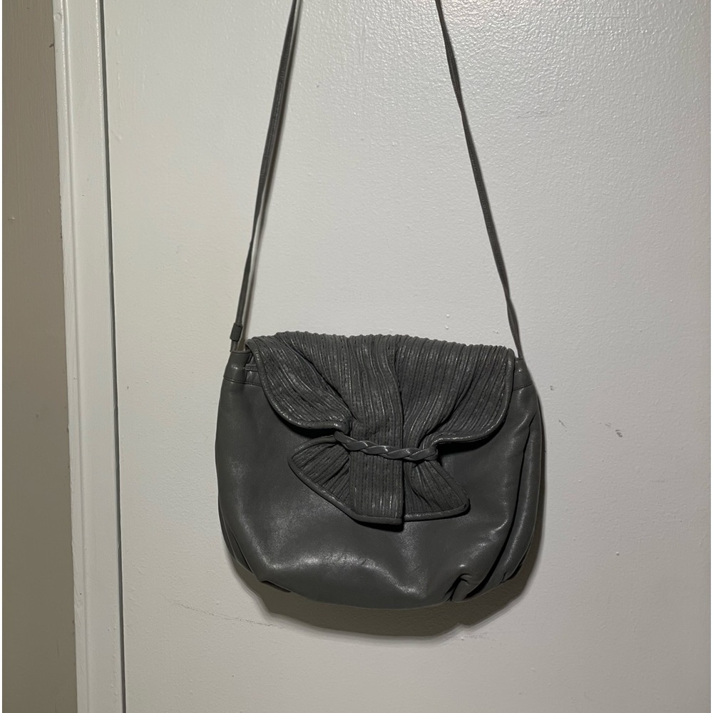 MORRIS MOSKOWITZ Vintage grey leather shoulder bag